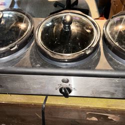 GE Food 3 Crock Slow Cooker Buffet