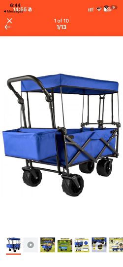 Extra Large Collapsible Garden Cart with Removable Canopy
