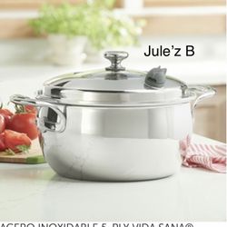 Princess House Olla De 8 Qts Vida Sana 5 Ply Nueva En Su Caja 