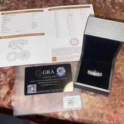 Moissiante Stones vvs 6ct Silver Ring (PASSES DIAMOND TESTER) (ON SALE)