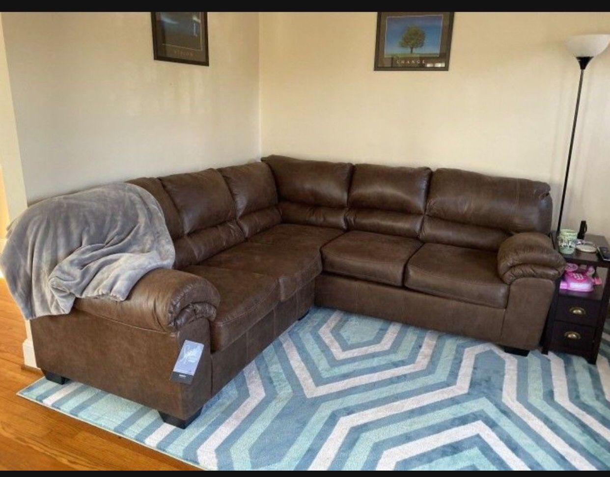 Coffee Dark 2 Pc Sectional Couch💥 Brand New✅ Fastest Delivery 🚚