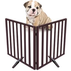 Free Standing Dark Wood pet Gate - New In Box 