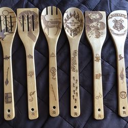 Bamboo Harry Potter Utensils Set. 6 pieces. New. East side