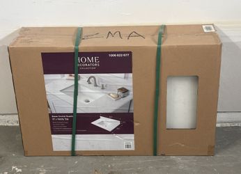 Brand new 37in Quartz white Rectangular Single Sink Vanity Top