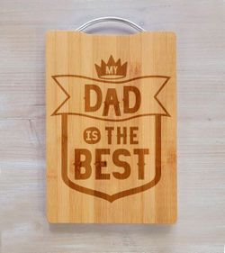 Father's Day Gift Personalized Engraved Cutting Board Dad is the Best
