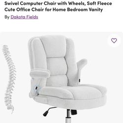 Dakota Fields White Plush Ergonomic Office Chair