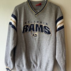 Vintage St Louis Rams NFL Football Sweatshirt Medium Crewneck Grey Sports