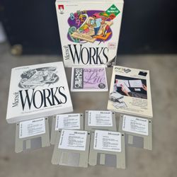 Microsoft Works 4.0 For MS-DOS, Windows Vintage 3.5” Disks And Reference Manuals