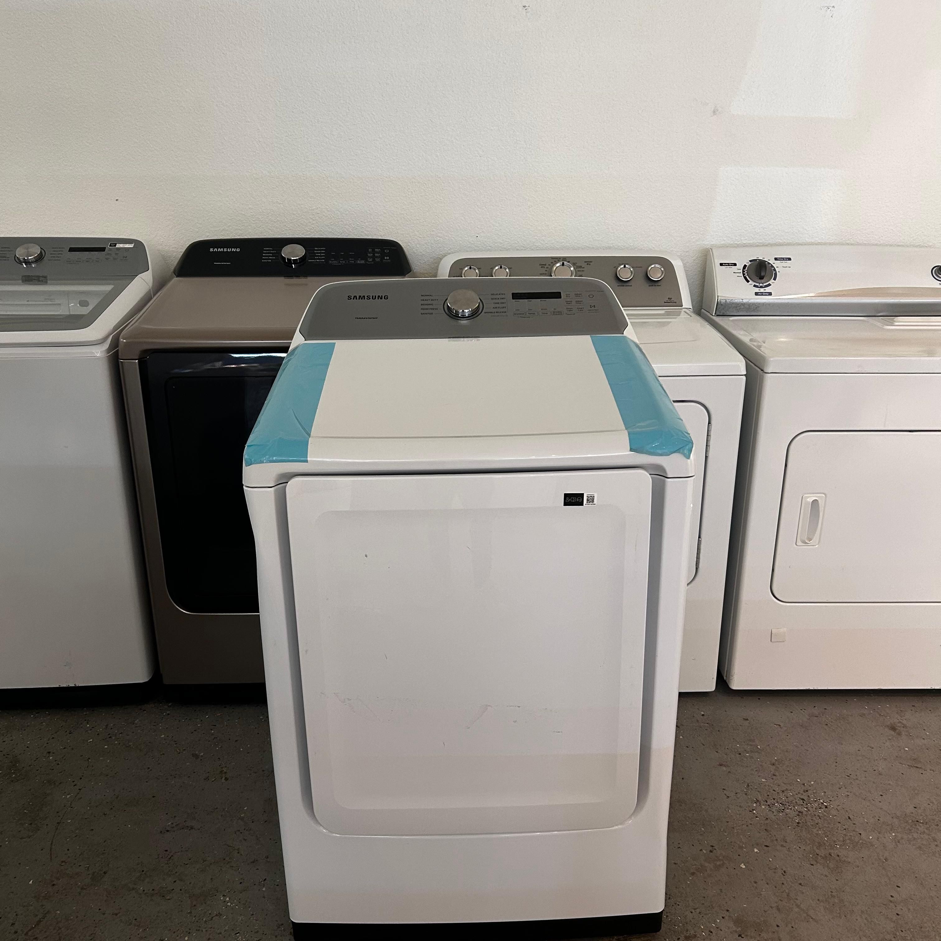 🚚 Delivered Samsung Open box New Dryer 7.4 cu.ft Austin 6178 🛡 1 Yr Wnty