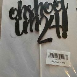 Cake Topper- BLACK GLITTER