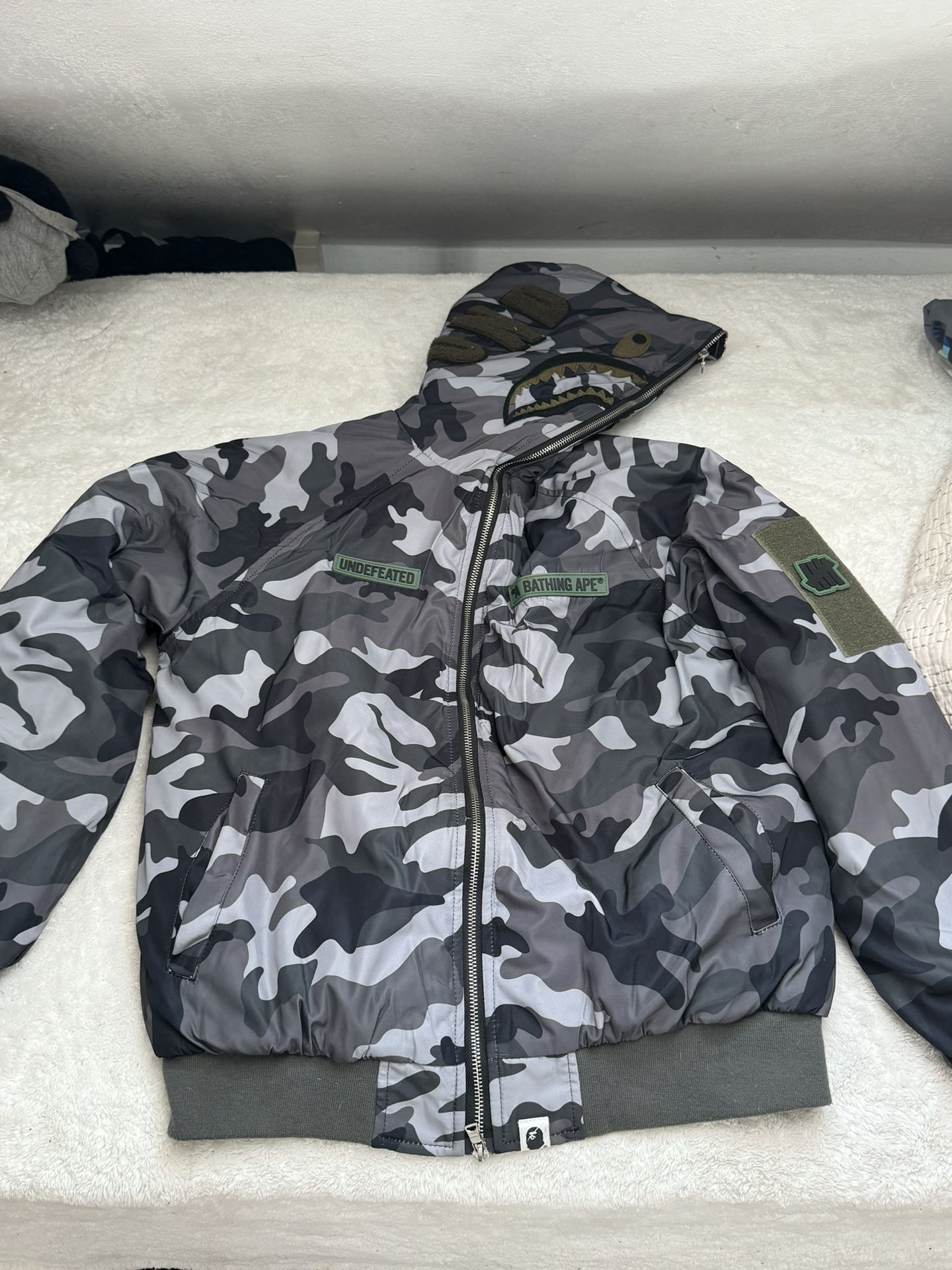 undefeated x bape puffer