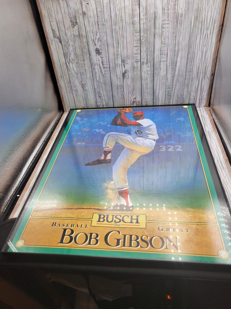 Bob Gibson Framed Busch Beer poster