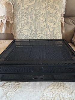 Black Metal Mesh Desk Organizer Tray