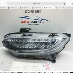 aftermarket 2016-2020 HONDA CIVIC LEFT DRIVER FULL LED HEADLIGHT 2017-2019 JD108097