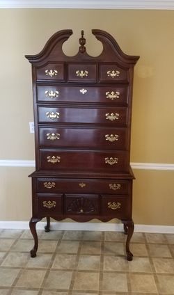 Dixie Chippendale Queen Anne HighBoy Chest / Dresser