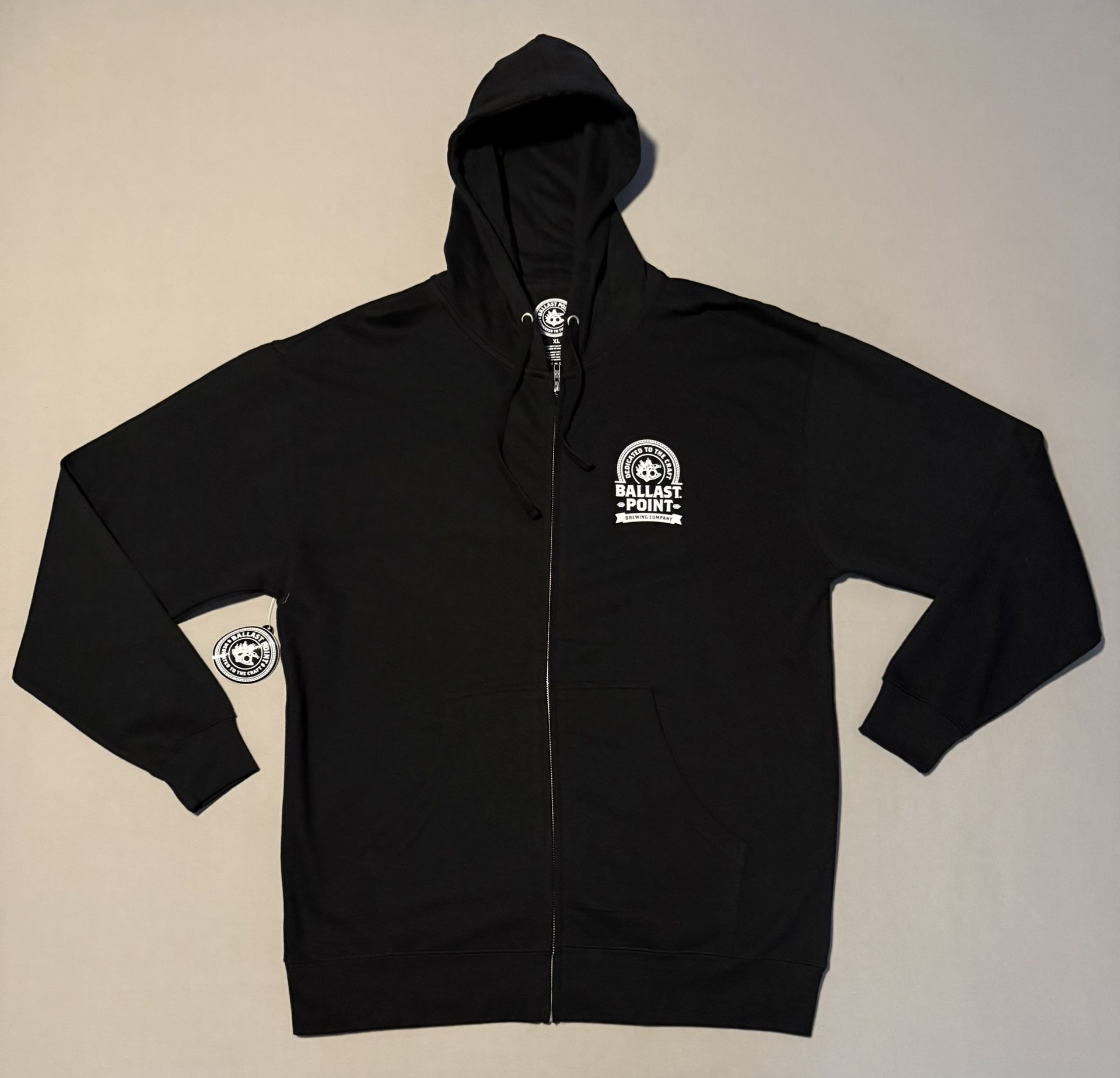 Ballast Point Brewing Company Black Badge Zip Up Hoodie Brand New BNWT