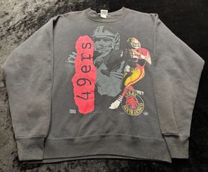 Men Medium Vintage San Francisco 49ers Joe Montana Salem Sports Crewneck Sweater