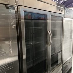Double Stainless Steel With Glass Door Freezer 