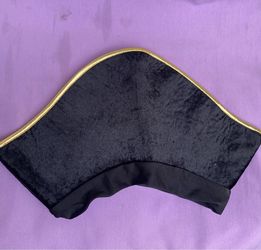 Black Velvet Pirate Hat with Gold Trim
