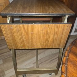 Vintage industrial Rolling Typewriter Table 1960s  Drop leaf Design