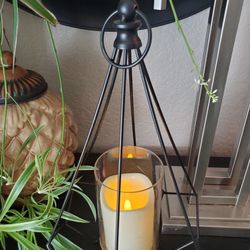 Hanging battery operated candle lantern