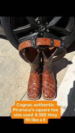 Pirarucu cognac boots size 8EE