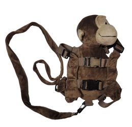 Eddie Bauer 2-1 Infant 12" Monkey Harness, Pouch, Plush. No Stains