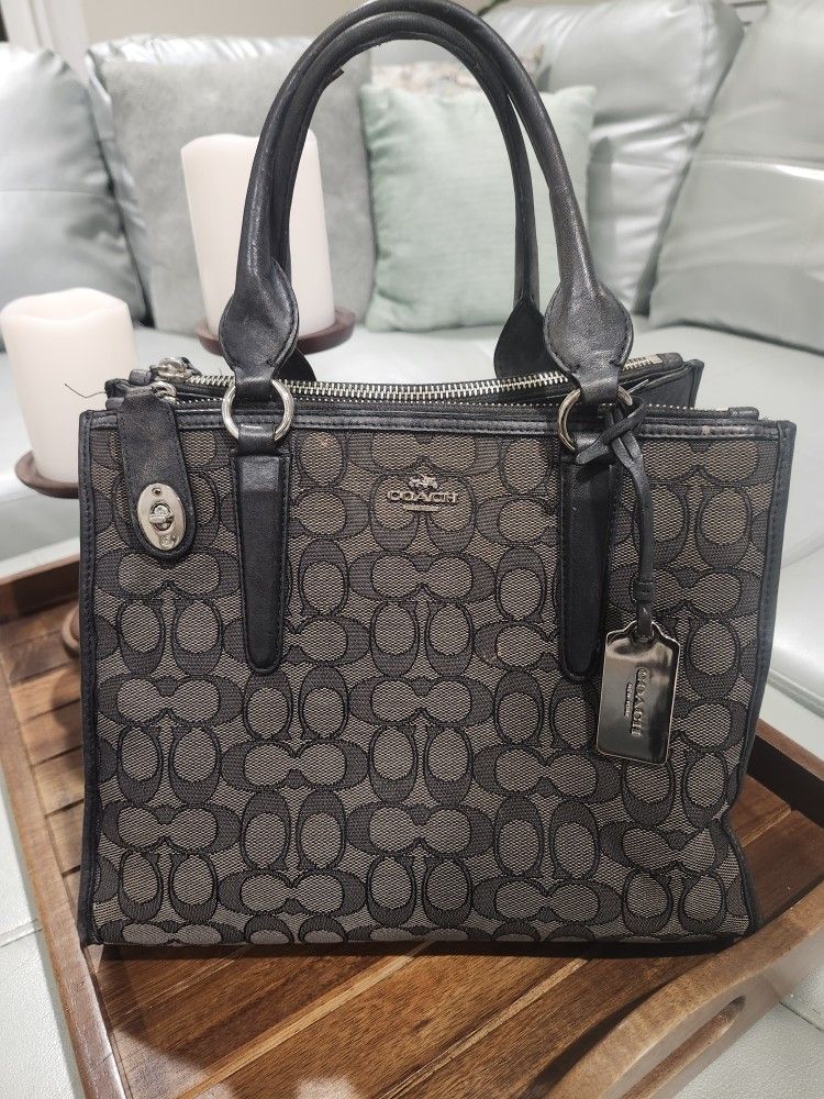 Stunning Coach Black and Gray Signature Tote