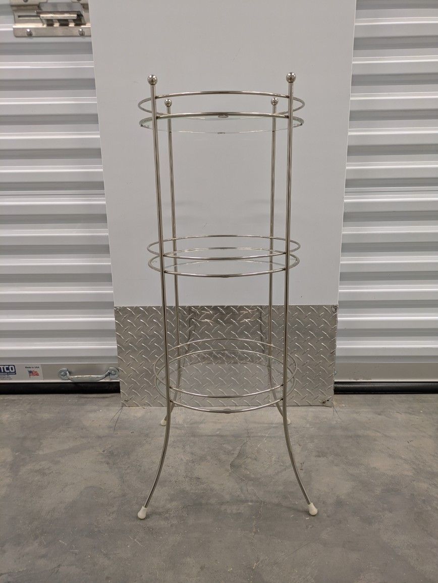 Three Level Metal and Glass Shelf