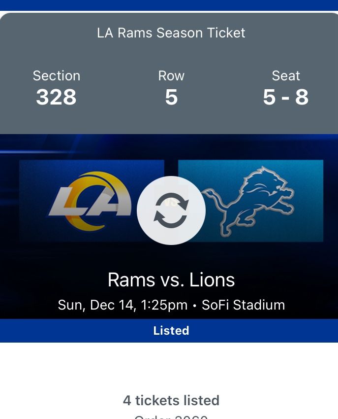 Lions Vs Rams Tickets