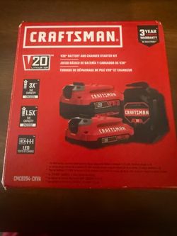 Craftsman V20 (Lithium Ion) Battery Charger/Starter Kit (Brand New!)