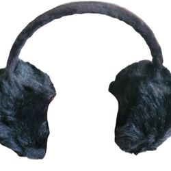 Classic Faux Fur Earmuffs Plush Big & Fuzzy Winter Black