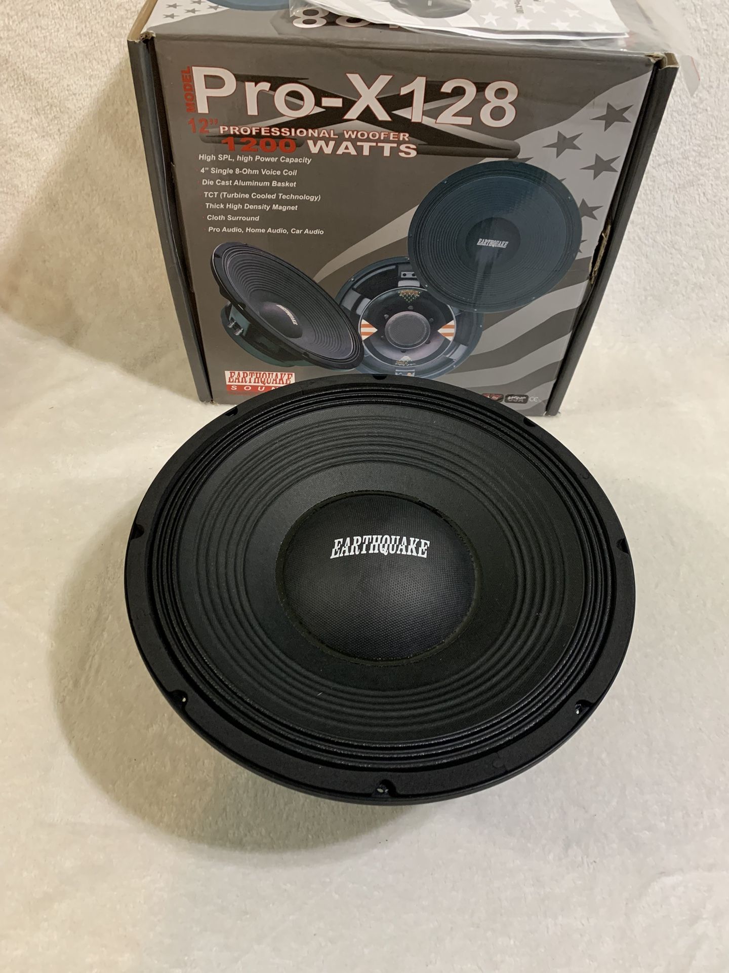 Brand New 12” Earthquake Pro Audio 1200w 8-ohm Woofer Speaker (1 Available)