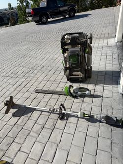 Mower, Trimmer and chainsaw