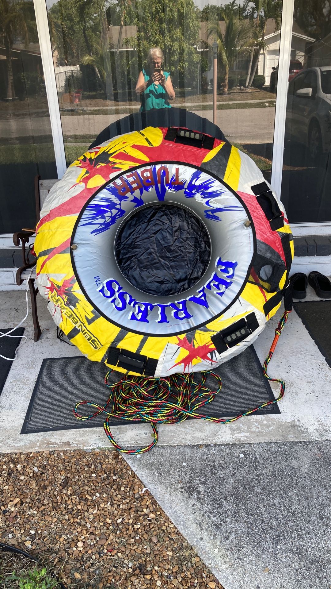 Fearless Towable Tube 48”. With Cover With Handles And Rope