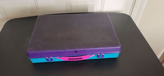 Purple Teal Pink Plastic Storage Carry Case