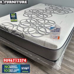 Queen Size Sky Comfort Bamboo Hybrid Cooling Gel Memory Foam Mattress .. Colchon