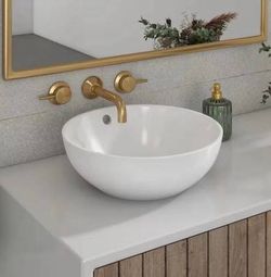 BRAND NEW Glacier Bay 16 inch Round Vessel Sink in White