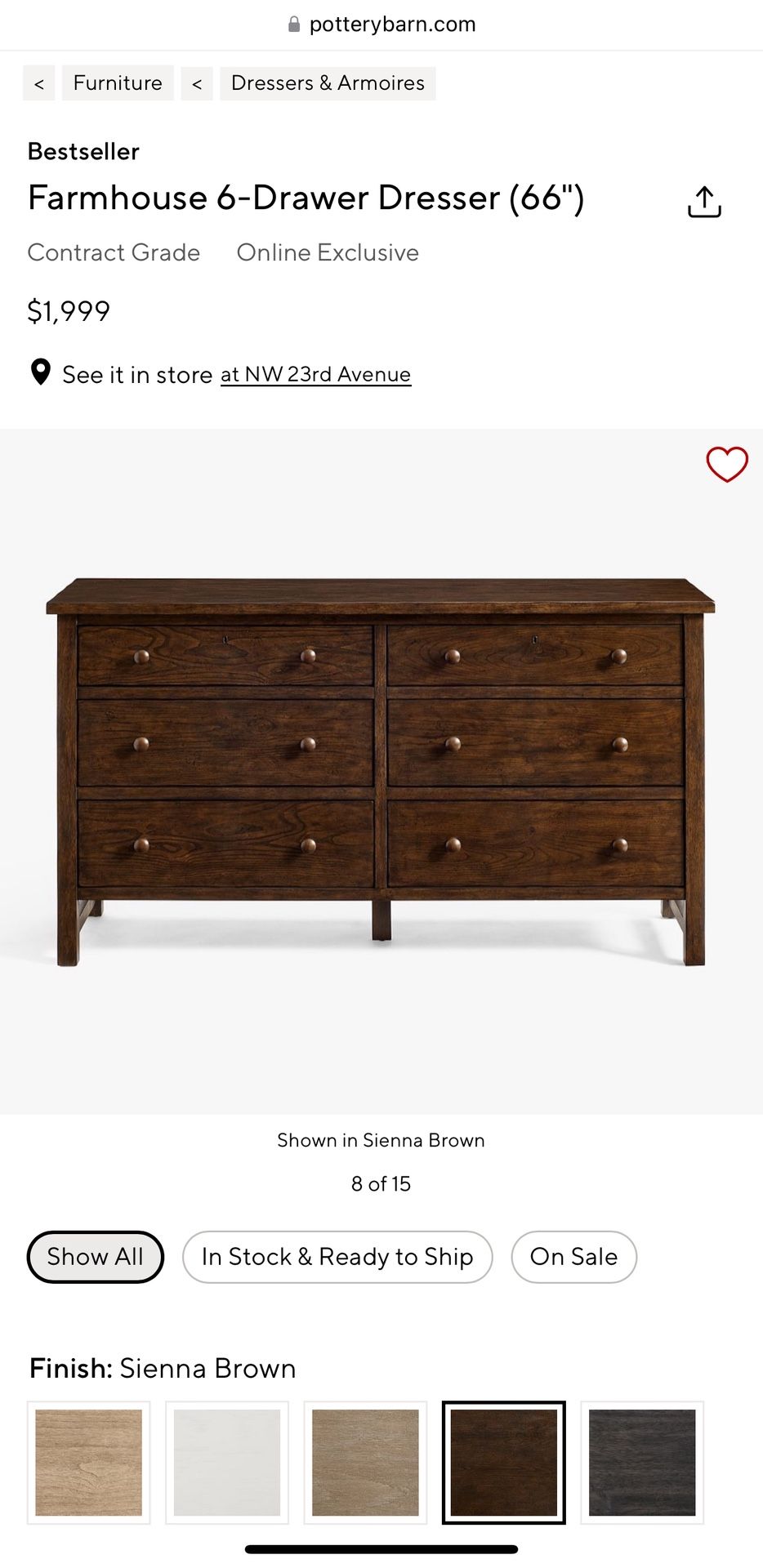 Pottery Barn Farmhouse Extra Wide Dresser
