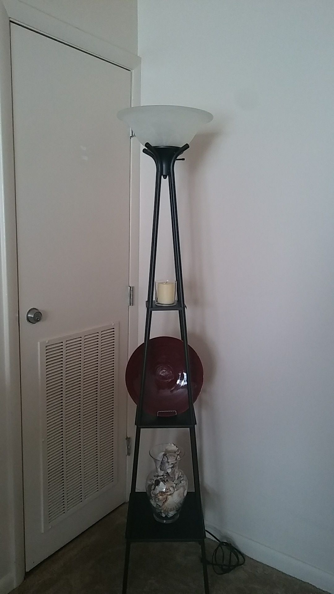 70" tall lamp with shelves