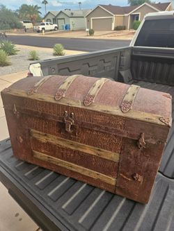 Antique Dome Top Steamer Trunk