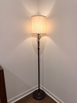 Floor Lamp with Linen Drum Shade