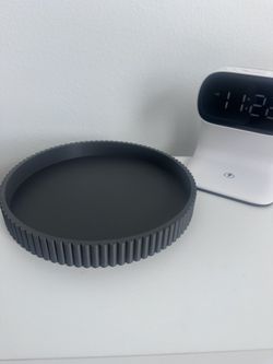 New Plastic Ribbed Round Tray 14.5” Minimalist Organizer