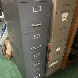 Gray Filing Cabinet (4 Drawer)  (approx 52” X 26” X 15”)