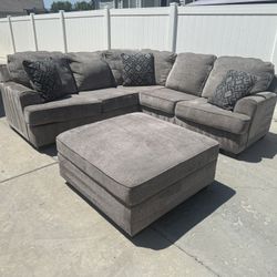 Ashley Sectional Couch + HUGE Ottoman *CAN DELIVER*