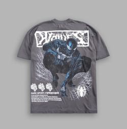 Darc Sport × Marvel Dark Symbiote Premium Tee Slate Gray Large oversized Rare Sold Out Spider-Man Brand new xl