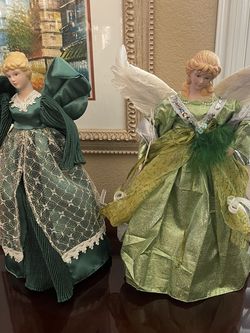 2 Angel christmas tree toppers
