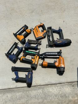 Lot of 7 Pneumatic Nail Guns – Bostitch & More