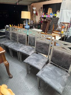 Modern Grey Upholstered Dining Chairs