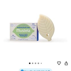Mustela Solid Shampoo & Body Cleansing Bar for Baby, Kid & Adult - with Avocado Oil & Olive Oil - Fragrance-Free, Plastic-Free, Vegan & Biodegradable 